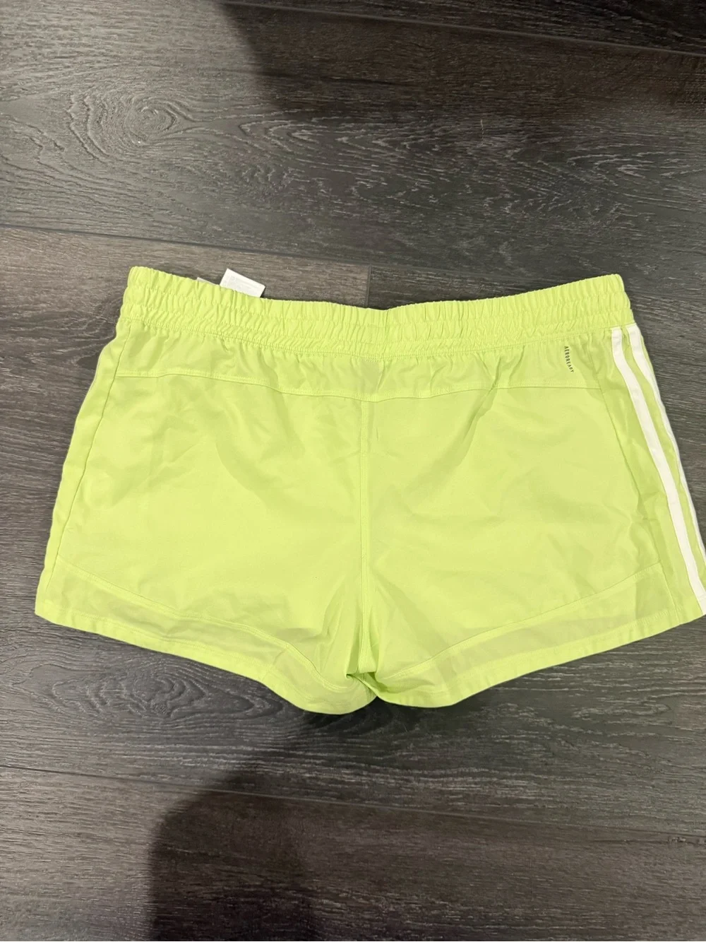 NWT Adidas Pacer 3-Stripes Train Shorts - Pulse Lime/White, Large - Picture 9 of 13